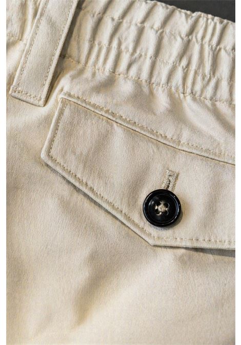 Pantalone PT Torino Reworked avorio con vita elastica e fit rilassato PT TORINO | Pantaloni | CO-RSRBB30REW0010